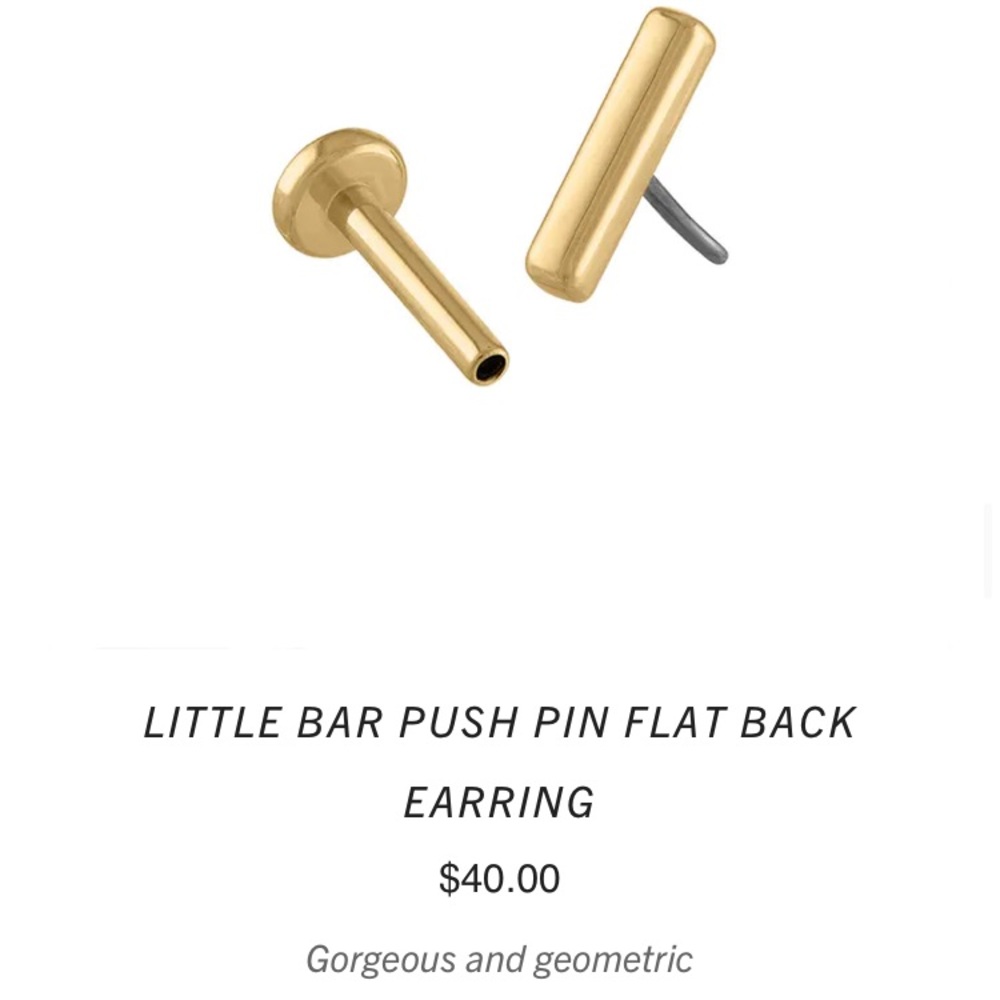 Maison Miru BAR PUSH PIN FLAT BACK EARRING